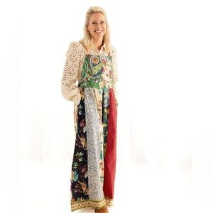 Patchwork overalls by Rahabe Rope NWOT